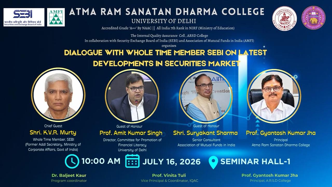 Dialogue with Whole Time Member, SEBI on the Latest Developments in the Securities Market