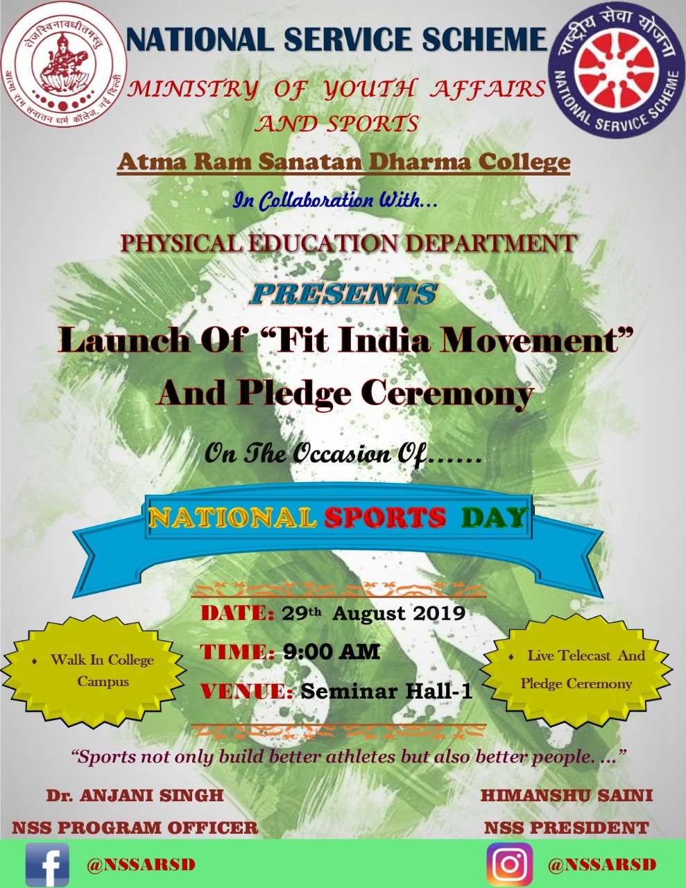 FIT INDIA Movement – Atma Ram Sanatan Dharma College