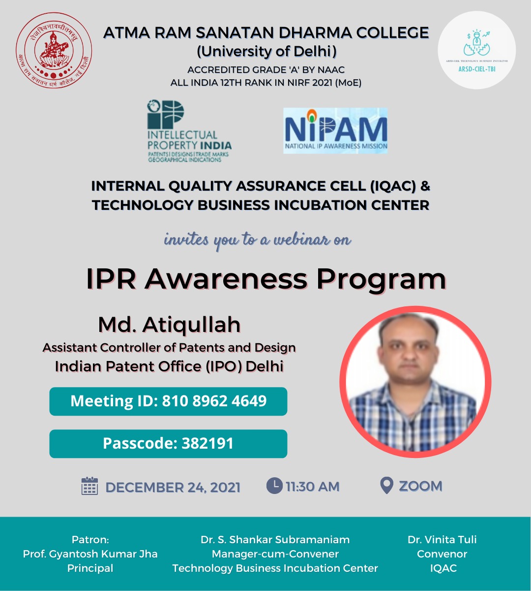 webinar-on-ipr-awareness-program-atma-ram-sanatan-dharma-college